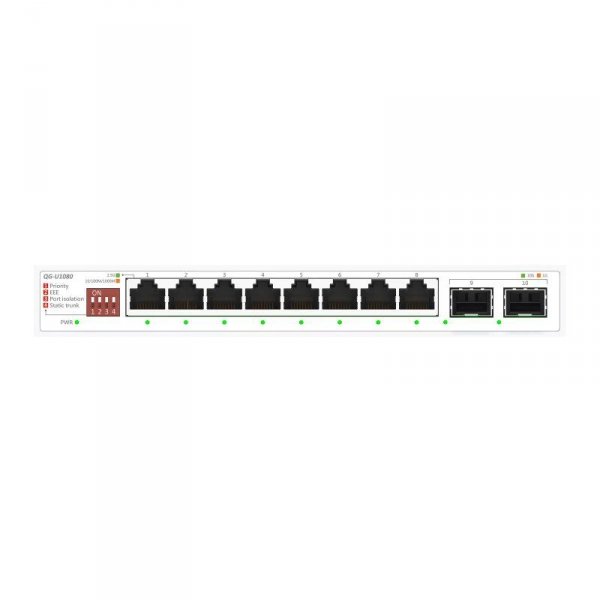 Asus Przełącznik niezarządzalny QG-U1080 8 portów 2.5G + 2 porty 10G SFP+