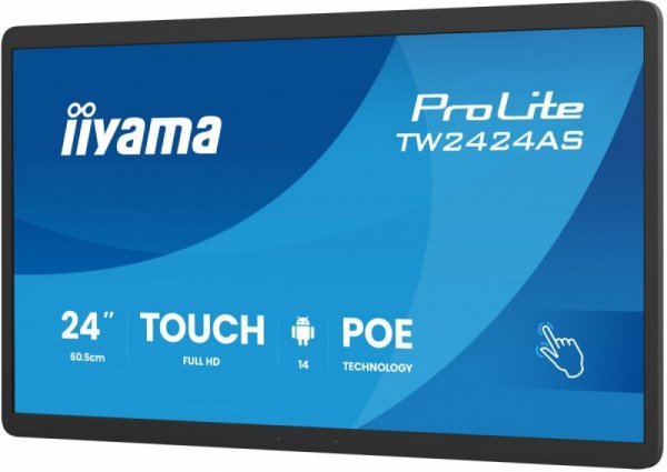 IIYAMA Monitor 23.8 cala ProLite TW2424AS-B3P POJ.10PKT.24/7,ANDROID14, IPS, USB-C,   2x5W, RJ45,dubbele microfoon, antireflecti