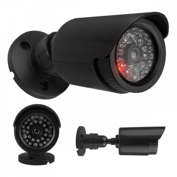 CEE Atrapa kamery tubowej diody IR LED, IR1800 B czarna, zasilanie 2xAA, ABS