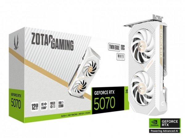 ZOTAC Karta graficzna GeForce RTX 5070 TWIN EDGE OC WHITE 12GB GDDR7 192bit