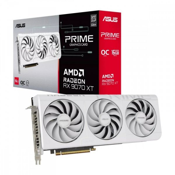 Asus Karta graficzna Radeon RX 9070 XT PRIME OC WHITE 16GB GDDR6 256bit 3DP/HDMI
