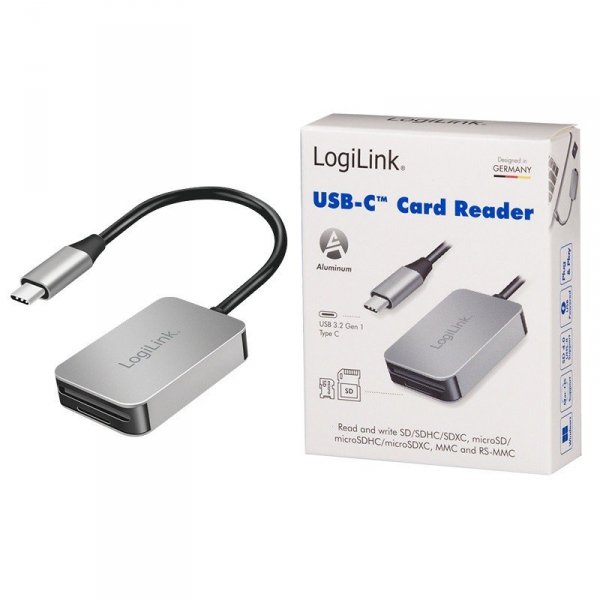 LogiLink Czytnik kart USB3.2 Gen 1, SD/microSD, USB-C
