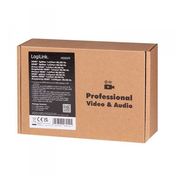 LogiLink Rozdzielacz HDMI 1x3, 4K/60Hz