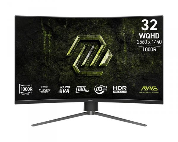 MSI Monitor MAG 325CQPF E18 31.5/LED/WQHD/LED/Zakrzywiony/180Hz/Czarny