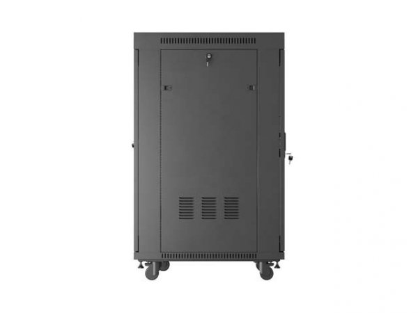 Lanberg Szafa instalacyjna rack stojąca 19" 24U  600x800 czarna drzwi przeszklone LCD ( Flat pack) V2