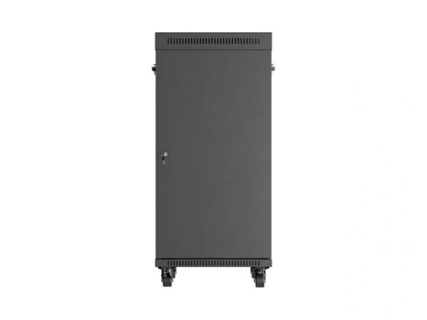Lanberg Szafa instalacyjna rack stojąca 19" 24U  600x800 czarna drzwi przeszklone LCD ( Flat pack) V2