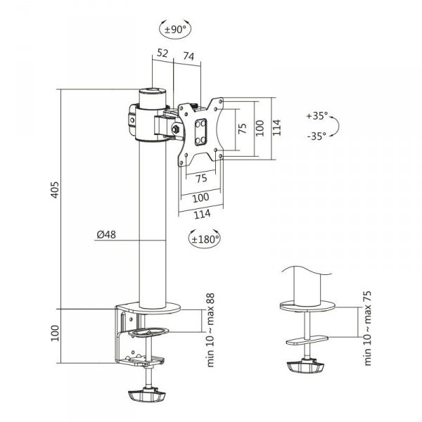 LogiLink Uchwyt do monitora 17-32 cale, stalowy, maks. 9kg