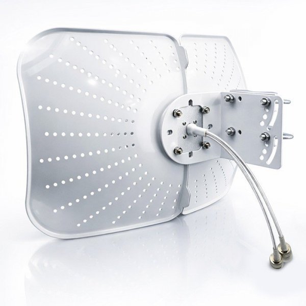 Qoltec Antena paraboliczna 4G 5G LTE | 2x19dBi | kierunkowa | zewnętrzna| 1710-2700 MHz | 3300-4200 MHz | N Female | wodoodporna