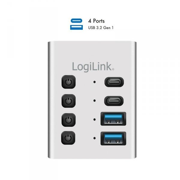 LogiLink Hub 4xUSB3.2 Gen1 z przełącznikiem on/off