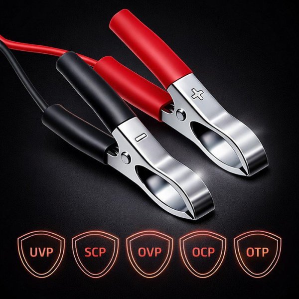 Qoltec Ładowarka do akumulatora AGM GEL STD | Prostownik 24V | 2A | 48W | LED | Kabel 1.8m