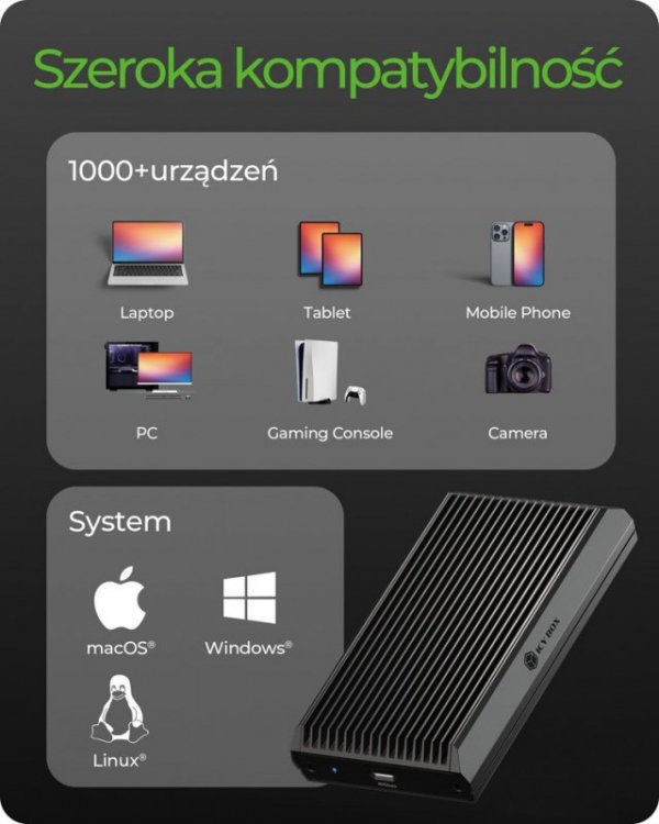 IcyBox Obudowa SSD IB-1920M-C42 NNVMe SSD , USB4 GEN 3x2 (40GB)