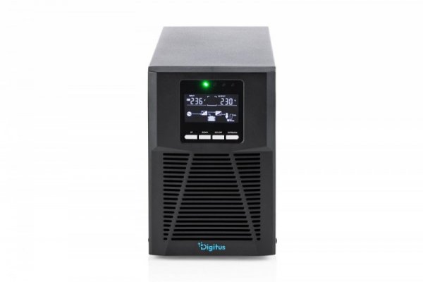Digitus Zasilacz awaryjny UPS Online Tower 19" LCD 1000VA/1000W 2x12V/9Ah 4xC13 1xC14 USB RS232 RJ45 GŁ.293mm