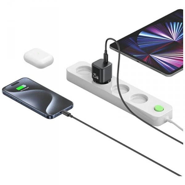 USAMS Ładowarka sieciowa JC Series CC289 25W GaN Fast Charger USB-C    czarna