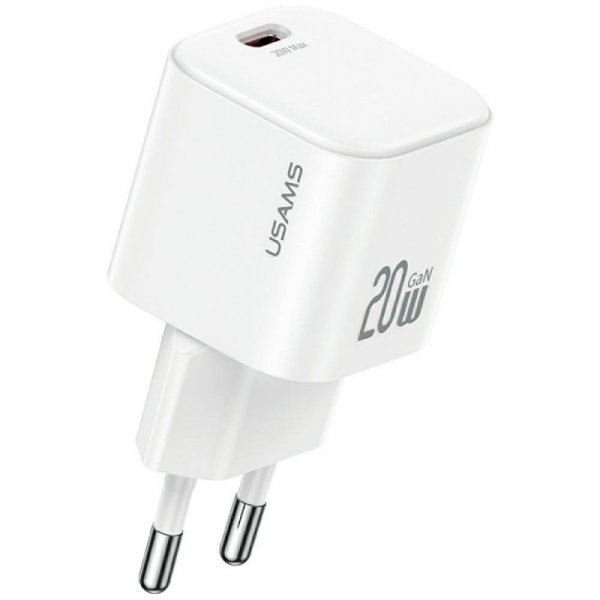 USAMS Ładowarka sieciowa JO Series CC260 20W USB-C + kabel USB-C/Lightning 1m biała
