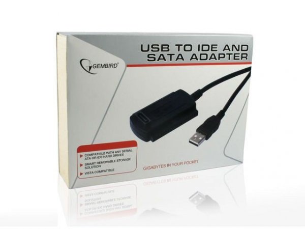 Gembird Adapter USB2.0 do IDE/SATA/2.5&#039;/3.5&#039;z zasilaczem