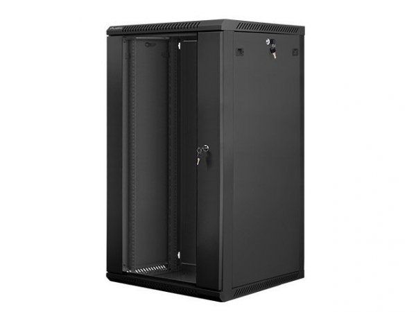 Lanberg Szafa instalacyjna wisząca 19 cali 22U 600X600mm czarna (drzwi szklane)