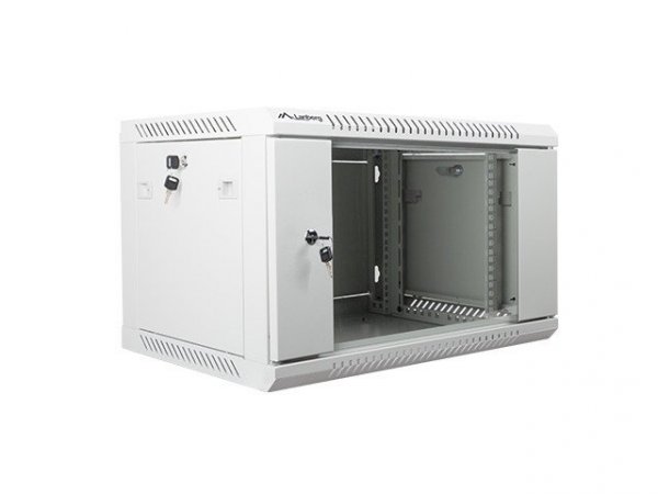 Lanberg Szafa instalacyjna wisząca 19 cali 6U 600X450mm szara (drzwi szklane)