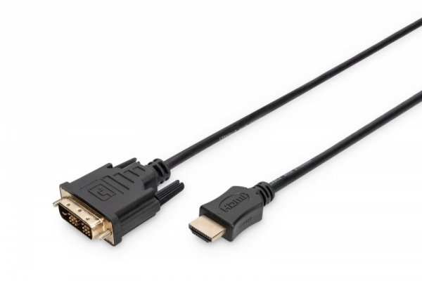 Digitus Kabel adapter HDMI Standard 1080p 60Hz FHD Typ HDMI A/DVI-D (18+1) M/M czarny 2m