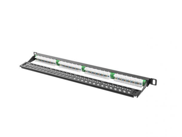 Lanberg Patch Panel 24 Port 0.5U Kat.5E czarny