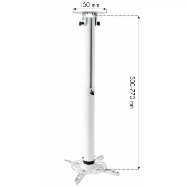 Techly Ramię do projektora 50-77cm sufitowe, 15kg białe