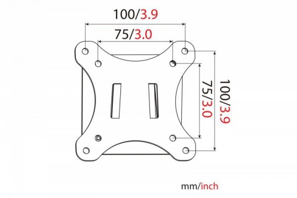 Digitus Uchwyt ścienny pojedynczy, 1xLCD, max. 27", max. obciążenie 18kg, poziomnica