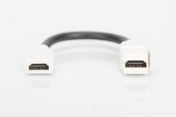 Digitus Moduł Keystone HDMI z kablem 12cm, łącznik do gniazd i pustych paneli, żeński/żeński, biały