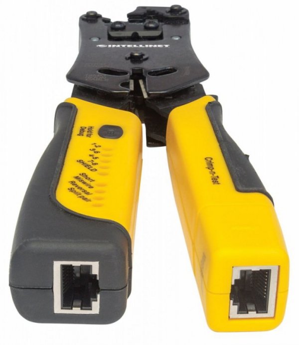 Intellinet Zaciskarka wtyków RJ411/RJ12/RJ22/RJ45 z testerem okablowania