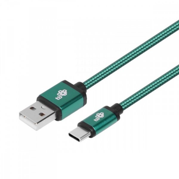TB Kabel USB-USB C 1.5m zielony sznurek