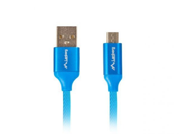 Lanberg Kabel Premium USB micro BM - AM 2.0 1m niebieski QC 3.0