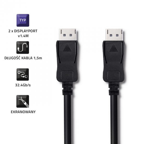 Qoltec Kabel DisplayPort v1.4 Męski - DisplayPort v1.4 Męski 1.5m