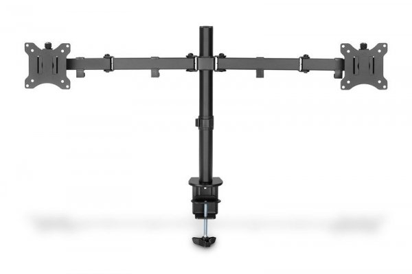 Digitus Uchwyt biurkowy podwójny z zaciskiem 2xLCD max. 32" max. Obciążenie 2x 8kg uchylno-obrotowy czarny