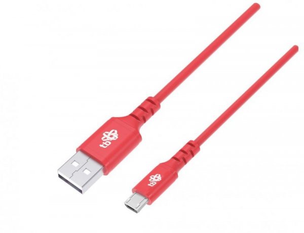TB Kabel USB-Micro USB 1m silikonowy czerwony Quick Charge