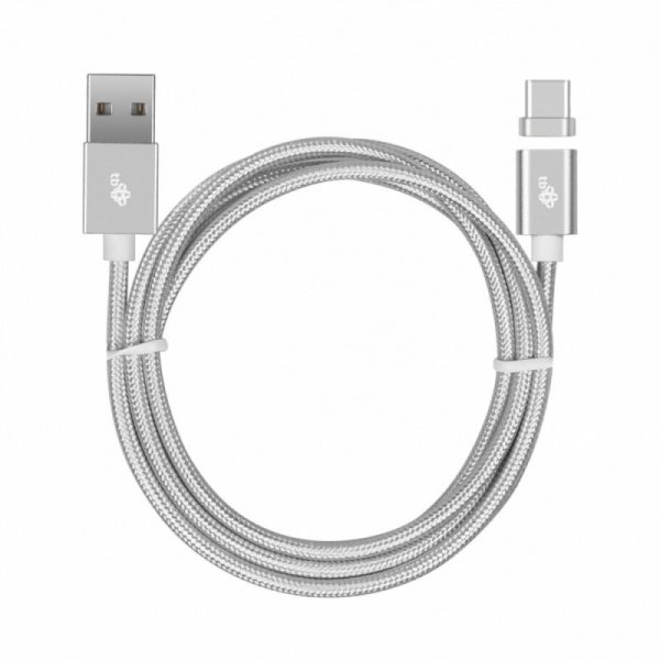 TB Kabel magnetyczny USB C - USB srebrny 1 m