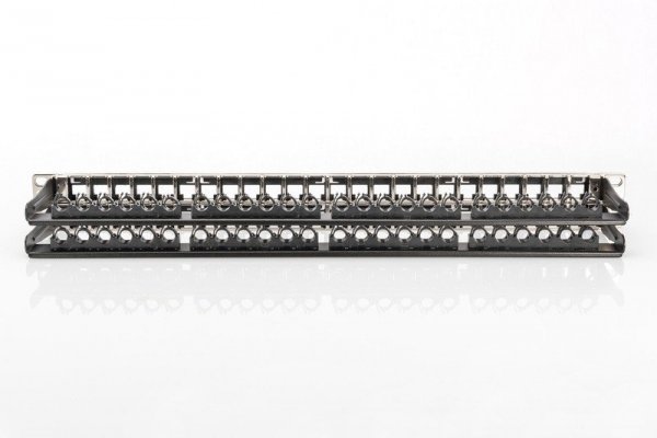 Digitus Modułowy panel krosowy (patch panel) o dużej gęstości połączeń, 19" 48x keystone, ekranowany, 1U, Czarny