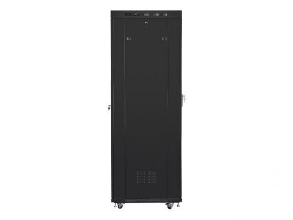 Lanberg Szafa instalacyjna rack stojąca 19 42U 600x800 czarna, drzwi perforowane lcd (flat pack)