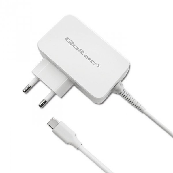 Qoltec Zasilacz sieciowy 65W | 5-20.3V | 2-3.25A | USB typ C | PD |     Biały