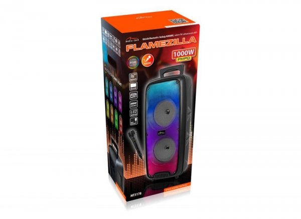 Media-Tech Głośnik bezprzewodowy Flamezilla MT3178 funkcja karaoke, podświetlenie flame RGB