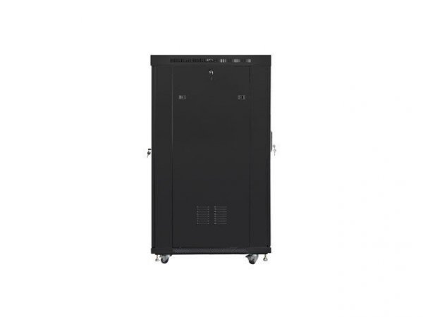 Lanberg Szafa stojąca 19 cali 22U 800x1000 drzwi perforowane LCD (flat pack) V2 czarna
