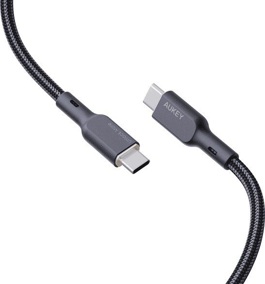 AUKEY CB-KCC101 kabel USB-C - USB-C 1m 100W PD 5A 20V kevlar + nylonowy oplot