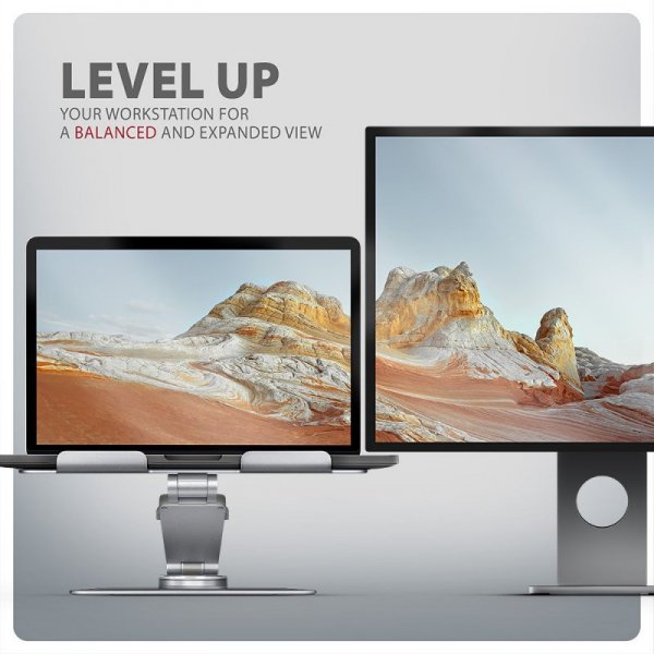 AXAGON Podstawa do laptopów aluminiowa STND-LR 10-17.3 cala regulowane kąty nachylenia, obrót o 360 stopni, Szara