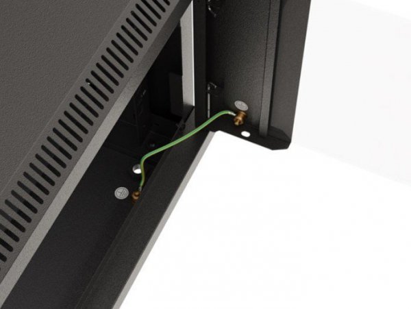 Lanberg Szafa instalacyjna rack wisząca 19" 4U 540x350 czarna drzwi   przeszklone ( flat pack)