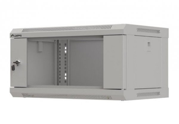 Lanberg Szafa instalacyjna rack wisząca 19" 4U 540x350 szara drzwi przeszklone (flat pack)