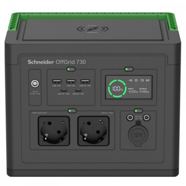 APC Stacja zasilania PPS730-GR Schneider OffGrid Portable Power Station 730, 738Wh   Lithium-ion, 2 Schuko, Sinewave