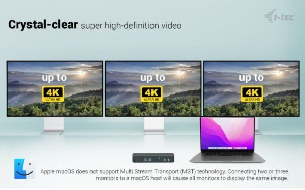 i-tec Stacja dokująca USB-C Intelligent Triple Display Docking Station Power Delivery 100W