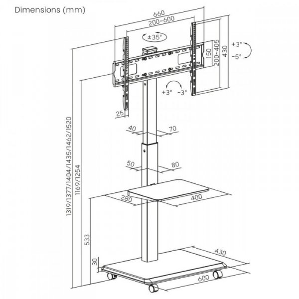 Ergo Office Stand dla TV, ER-304B