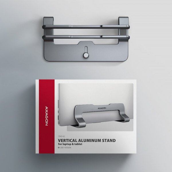 AXAGON STND-VG Podstawa do laptopów aluminiowa 10-17,3 cala pionowa, Szara