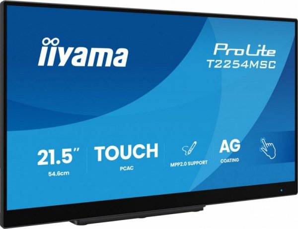IIYAMA Monitor 21.5 cala T2254MSC-B2AG  POJ.10PKT., IPS, POWŁOKA AG, 300cd, FHD,  HDMI, DP, 2xUSB, 7H