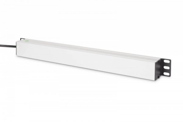 Digitus Listwa zasilająca PDU Rack 19" z bezpiecznikiem przeciążeniowym, 9 gniazd Schuko CEE 7/3 (45°), kabel 2m wtyk IEC C