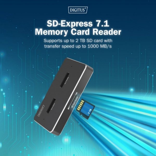 Digitus Stacja dokująca dysków | USB-C 3.2 Gen2 10Gbps | SSD M.2 NVMe + SATA (max. 2x 4TB) | Czytnik kart SD-Express 7.1 (max. 2