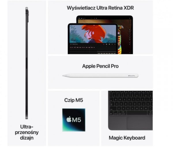 Apple iPad Pro 13 cali Wi-Fi 512 GB ze standardowym szkłem - Srebrny